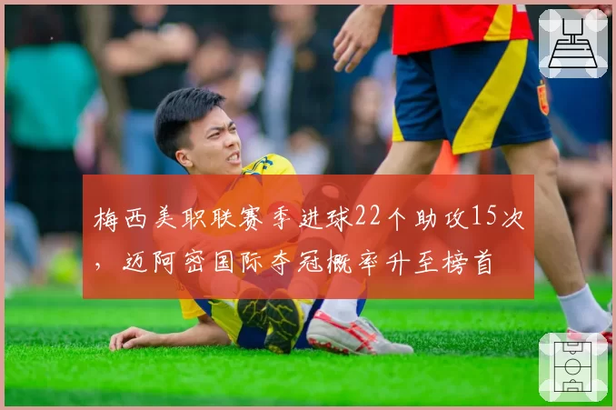 梅西美职联赛季进球22个助攻15次，迈阿密国际夺冠概率升至榜首