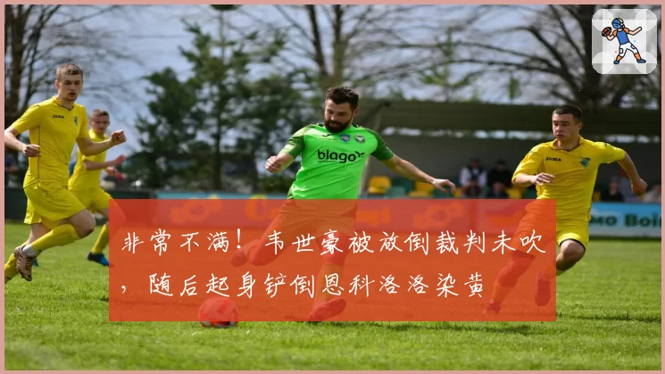 非常不满！韦世豪被放倒裁判未吹，随后起身铲倒恩科洛洛染黄
